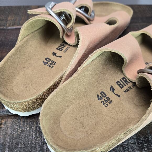 NEW Birkenstock Arizona Big Buckle Womens Size 9 Narrow Sandal Pink Metallic 40 - Picture 10 of 10